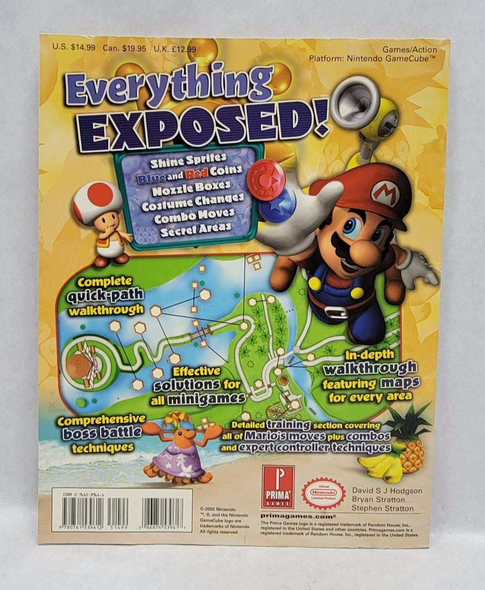 2002 Gamecube Super Mario Sunshine Official Prima Strategy Guide w/ Postcards