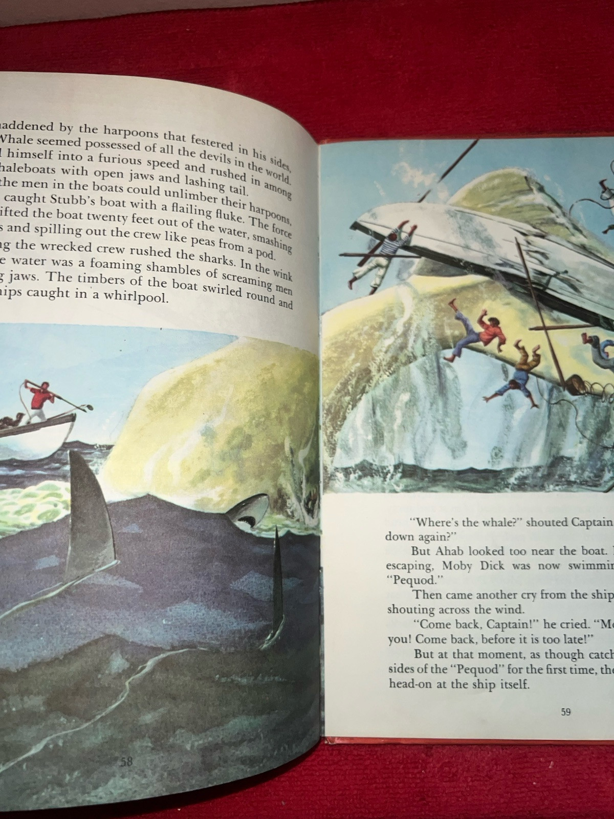 Herman Melville&rsquo;s MOBY DICK 1956 Grosset & Dunlap Hardcover Illustrated🌟Rare