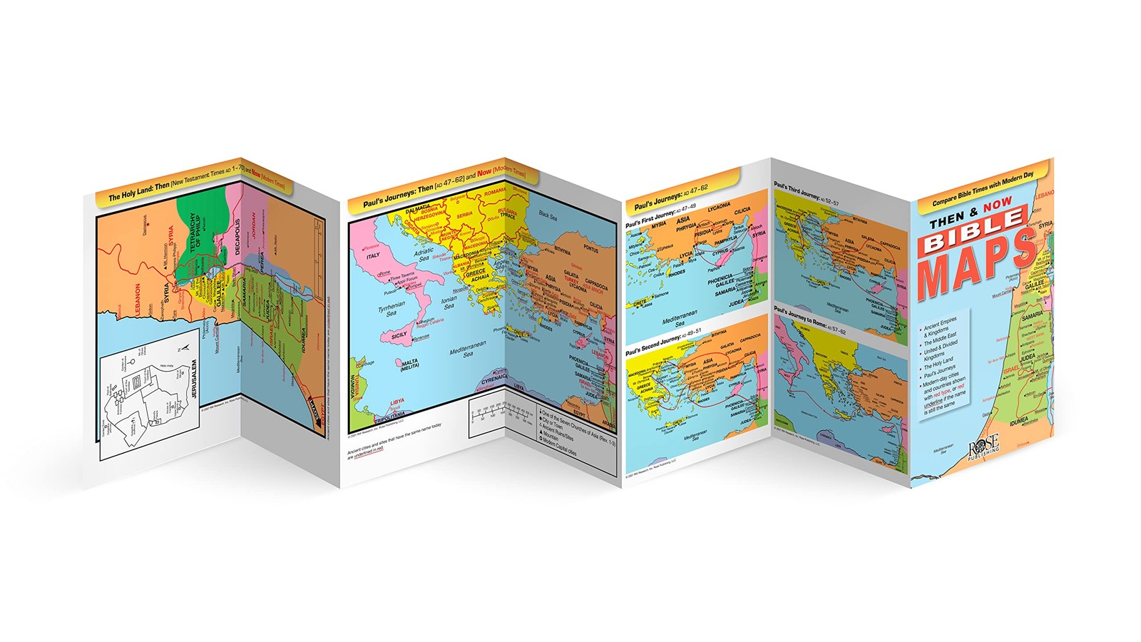 Then and Now Bible Maps – Fold out Pamphlet