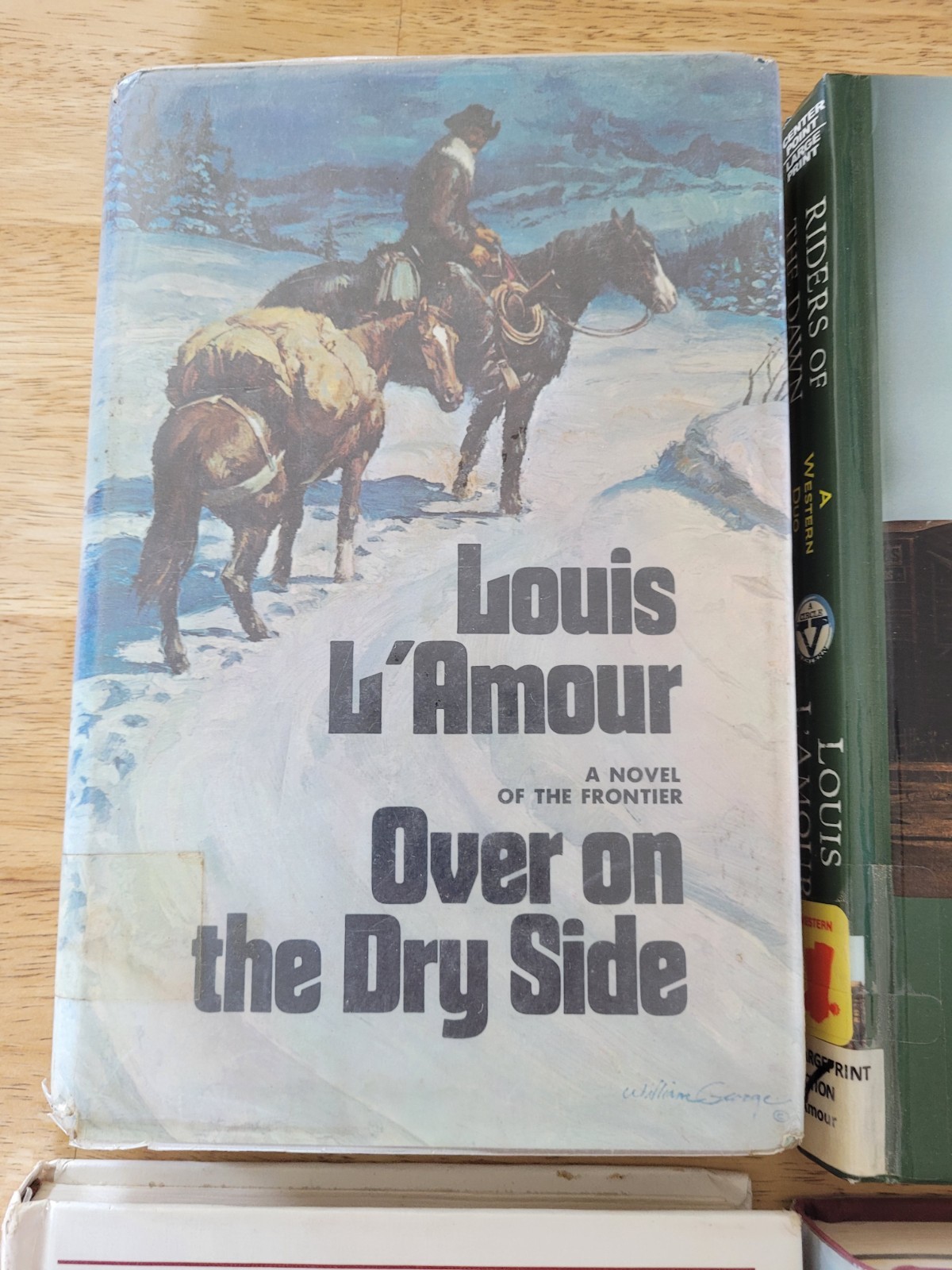4 Louis L&rsquo;Amour Hardcover Book -2 Large Print -Sackett Companion-Ex Lib