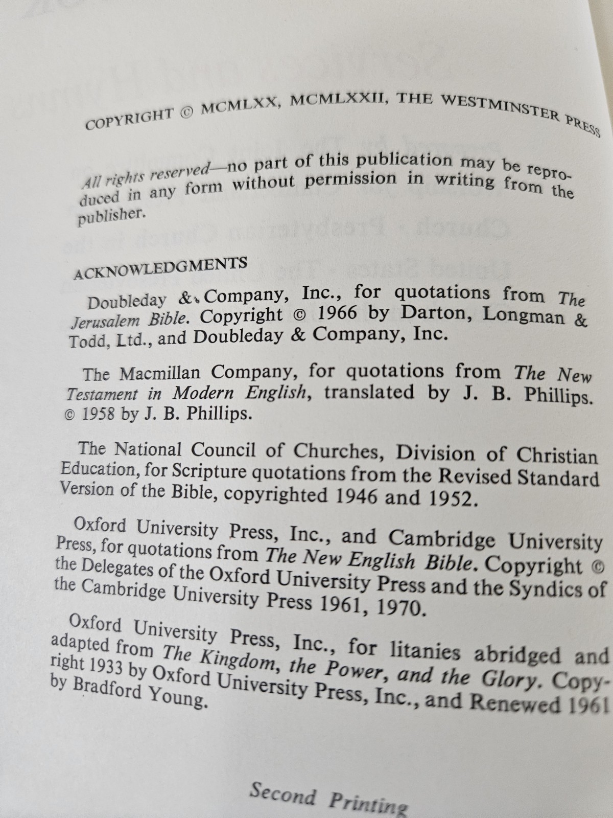 The Worshipbook Services & Hymns Westminster Press