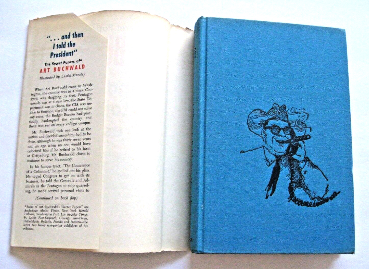 AND THEN I TOLD THE PRESIDENT Art Buchwald Signed Hardcover Memoir Humor 1965