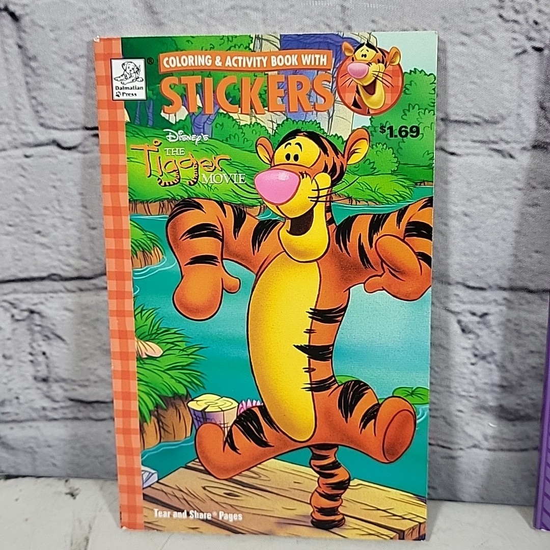 2001 Disney Coloring Activity Sticker Books Lot Dalmatian Press Pooh Lion King
