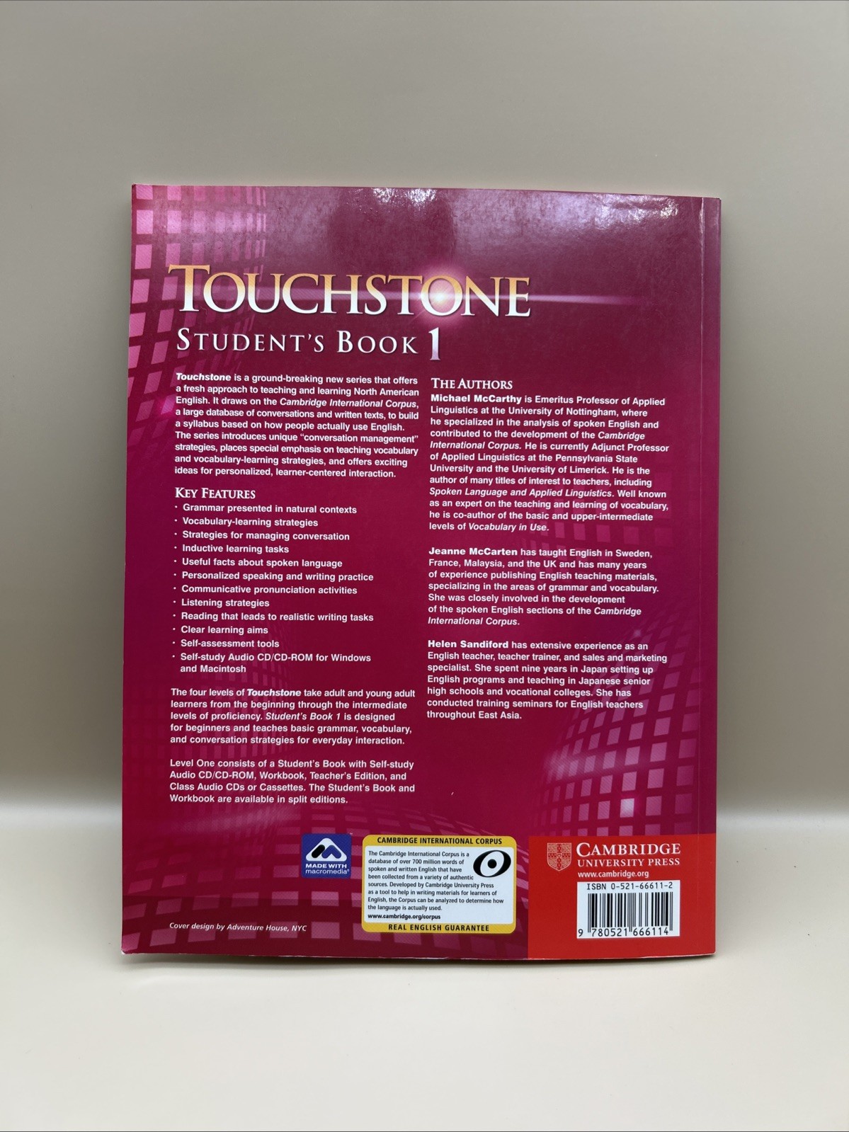 Touchstone by McCarthy, McCarten, Sandiford Level 1 Student&rsquo;s Book Paperback
