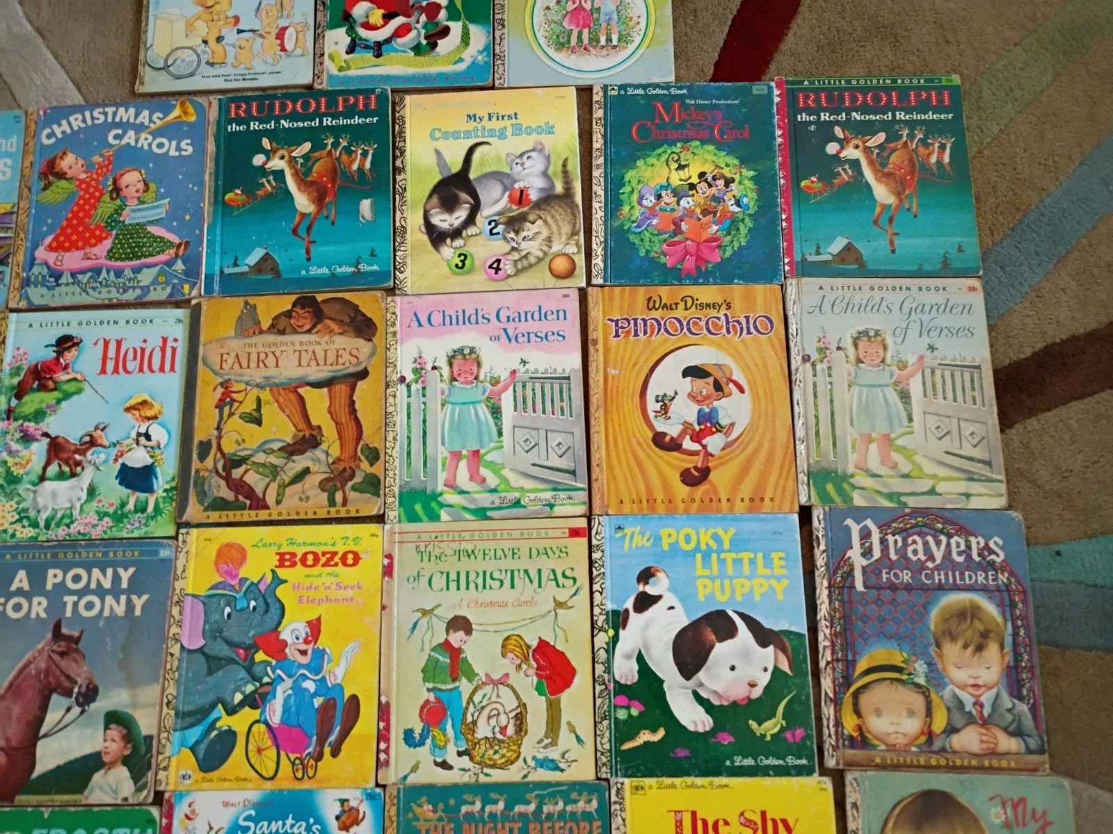 Lot of 33 Little Golden Books Vintage 1940&rsquo;s To 1980&rsquo;s Fair Condition