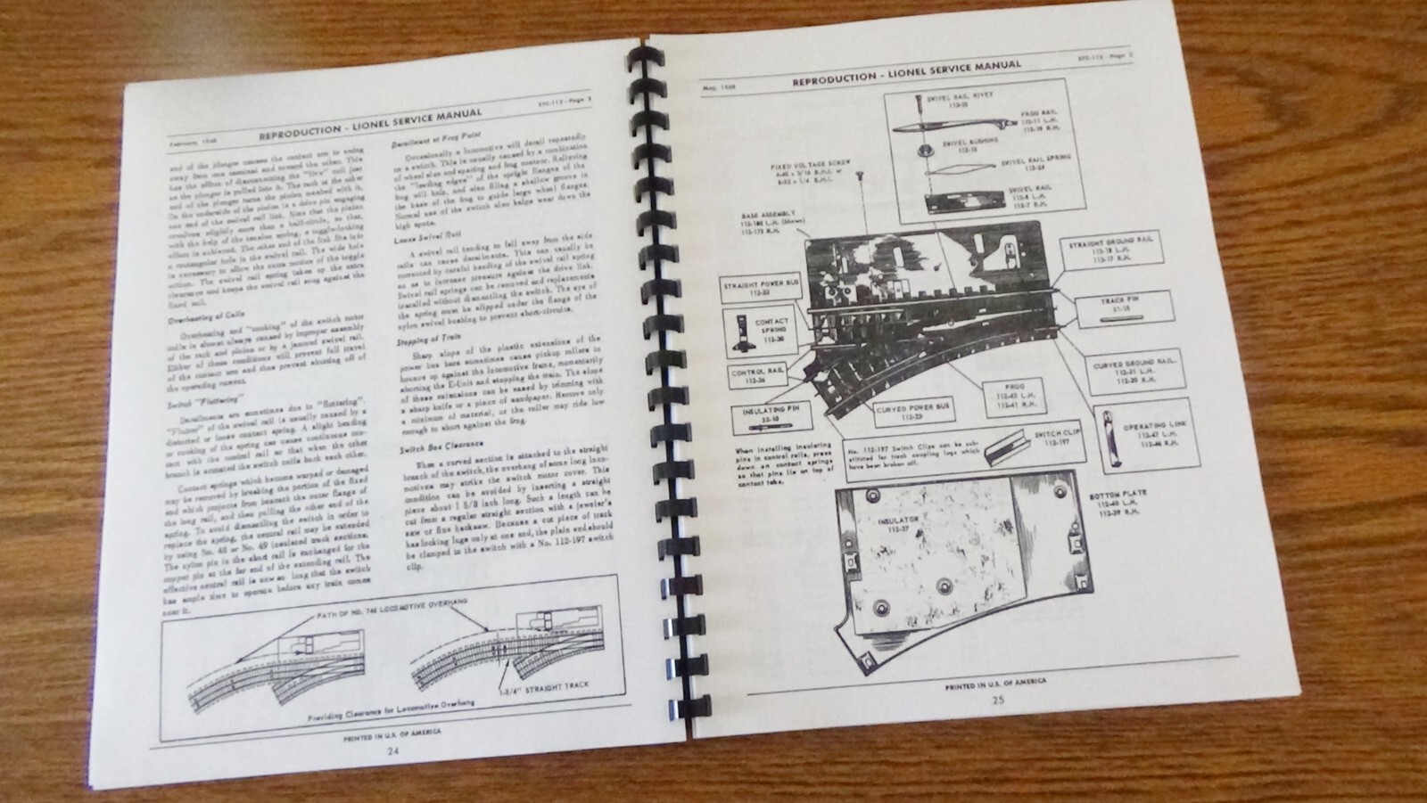 Lionel – Reproduction Factory Service Manuals Bundle of All Four Manuals