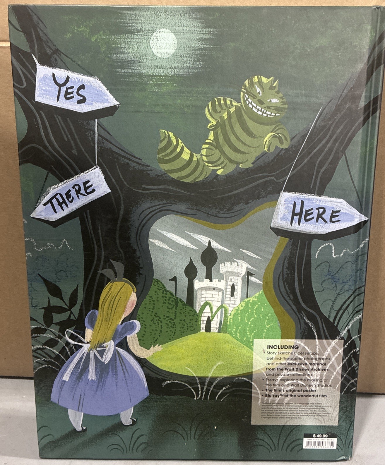 Disney Alice In Wonderland Book + Blu-Ray Movie + Poster Hardcover Coffee Table