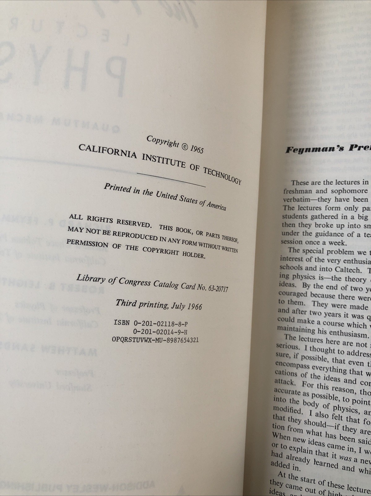 Vintage Vol1,2,3 The Feynman Lectures On Physics Paperback 1977/66