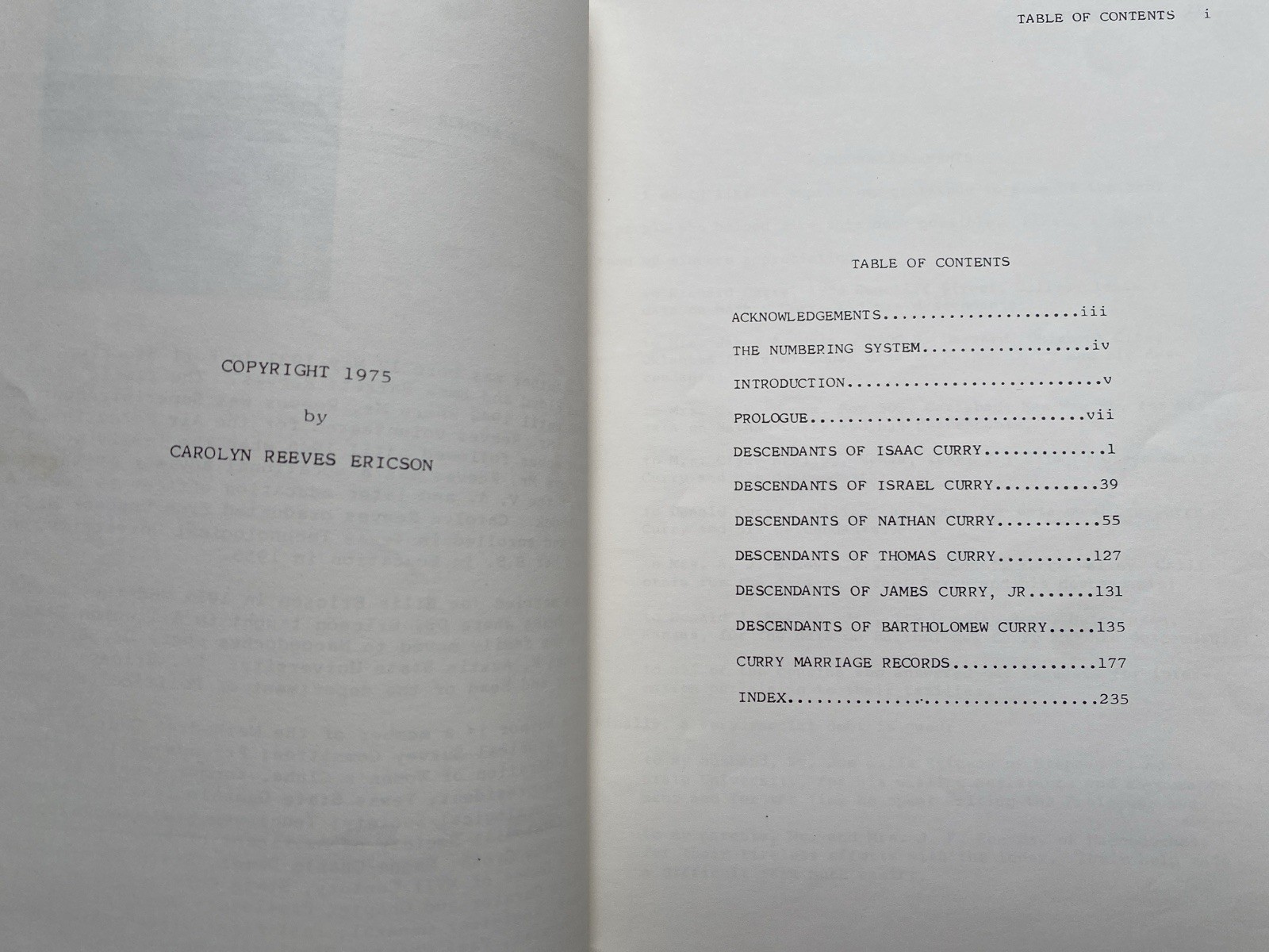 Curry Cousins 1785 To 1974 Carolyn Reeves Ericson Genealogy PB