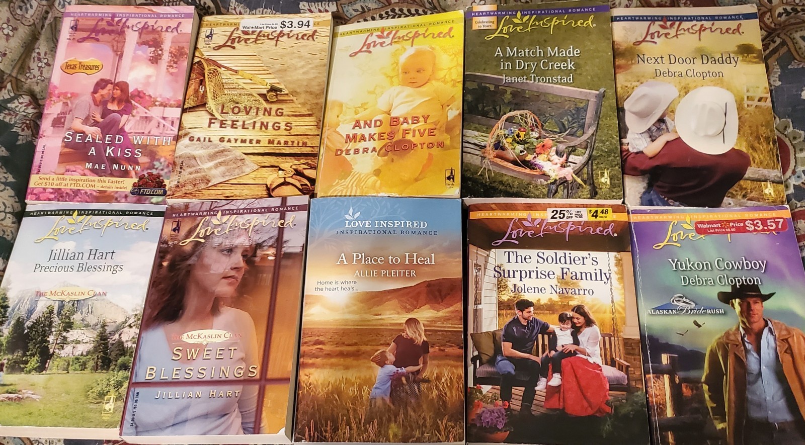 Lot of 10 Ast. LOVE INSPIRED Christian Themed PB BOOKS by Various Authors
