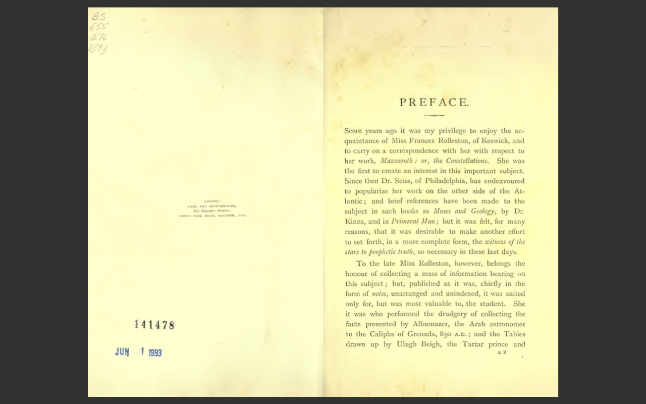 Witness of the Stars by E.W. Bullinger – Bible Commentary Scripture Study E-Book