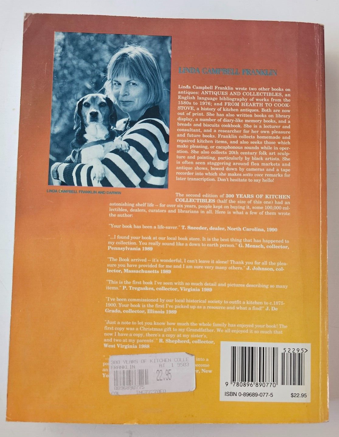 300 Years of Kitchen Collectibles by Linda Campbell Franklin 1991 Softcover