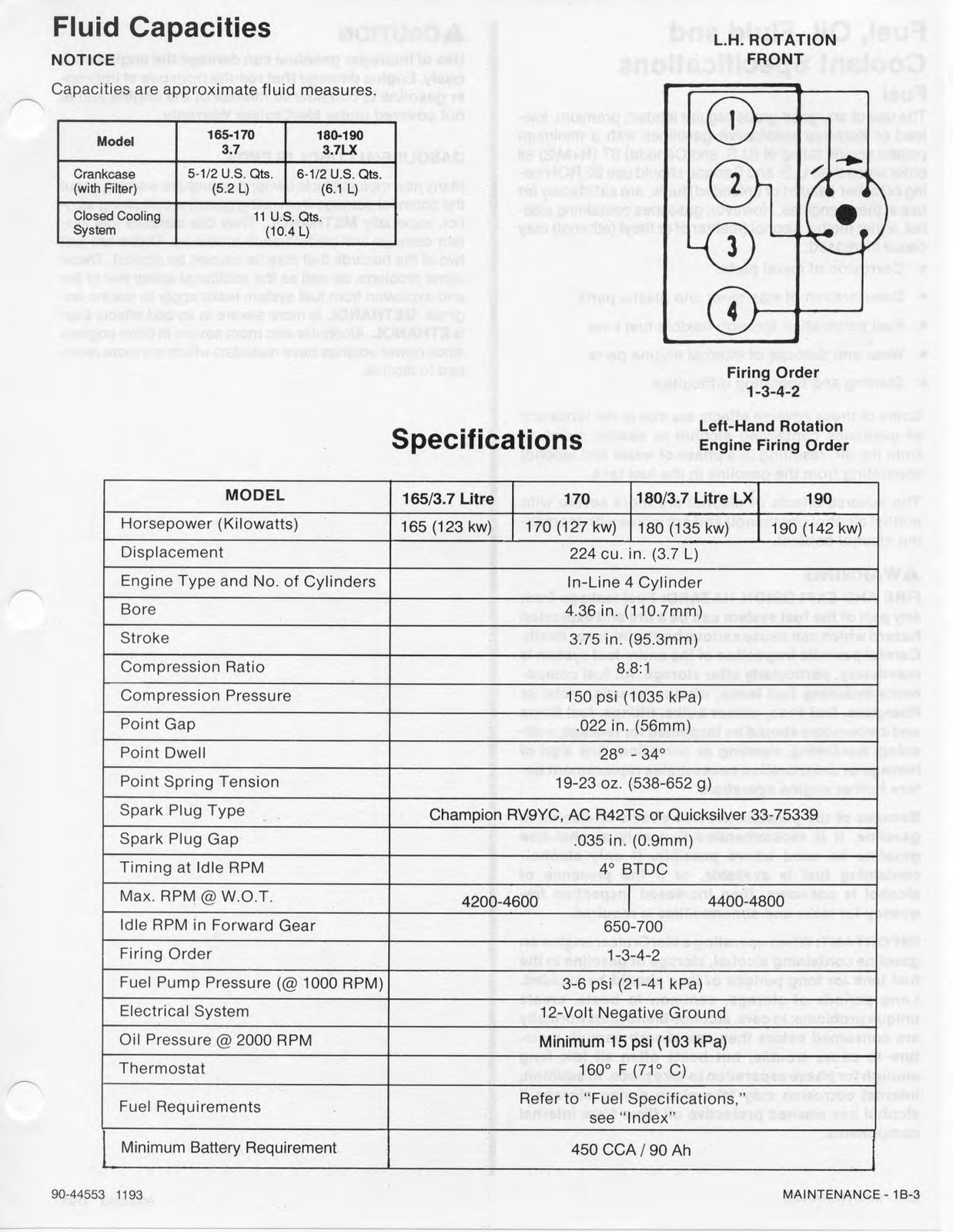 MERCURY Mercruiser NO. 8 SERVICE MANUAL Marine 4 CYL, BINDER, TOUGH FRONT & BACK