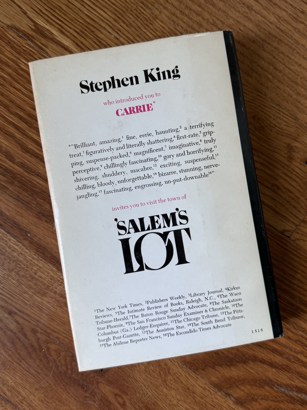 1975 SALEM&rsquo;S LOT Stephen King Hardcover First Book Club Edition BCE 1st edition