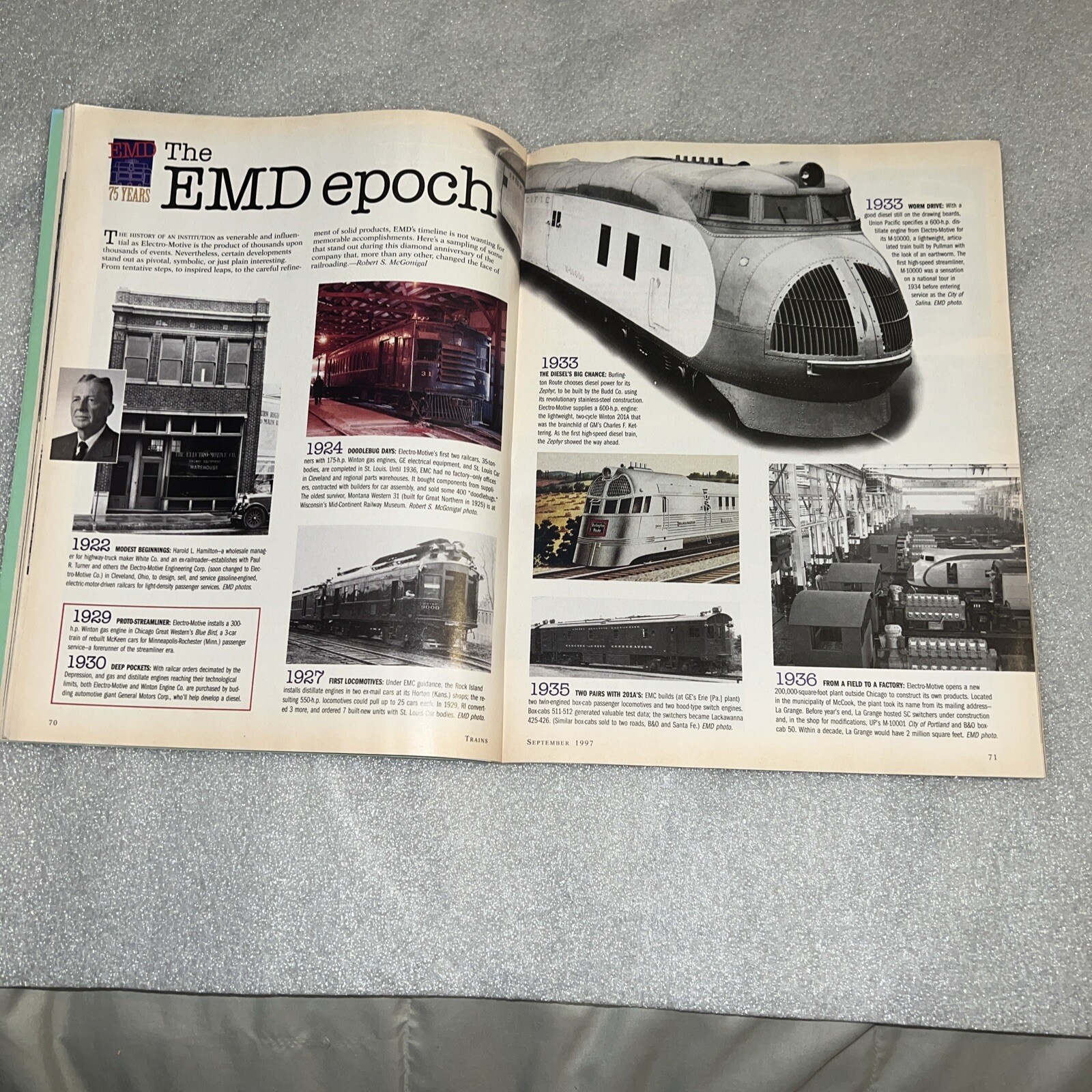 TRAINS Magazine, September 1997 EMD Locomotives 75 Years Collectors Edition T69