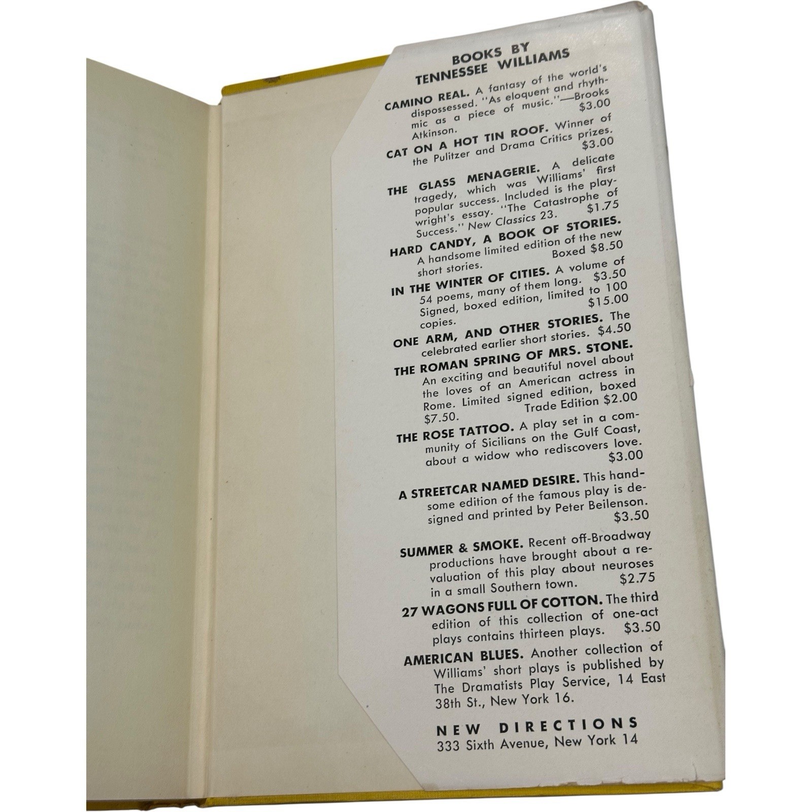 BABY DOLL | Tennessee Williams 1st Ed 2nd Printing 1956 HCDJ Play Classic Drama