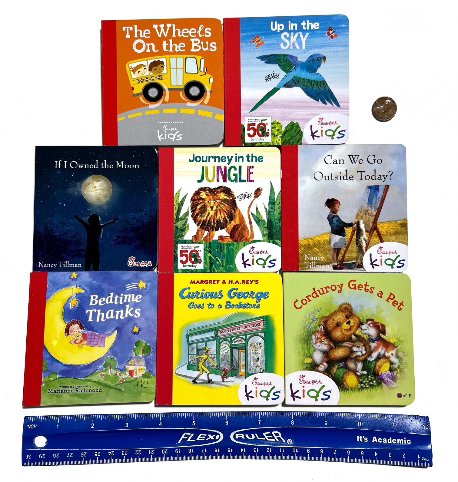 Mixed Set Of 8 Mini Board Books Chick-Fil-A 4 in. Baby Toddler Stocking Stuffer