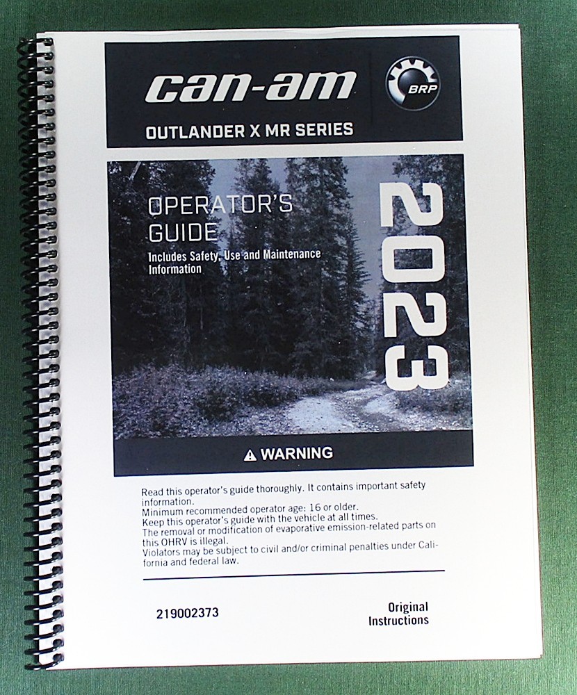 2023 Can-Am Outlander 700X MR Owner&rsquo;s Manual: 356 Pages & Protective Covers