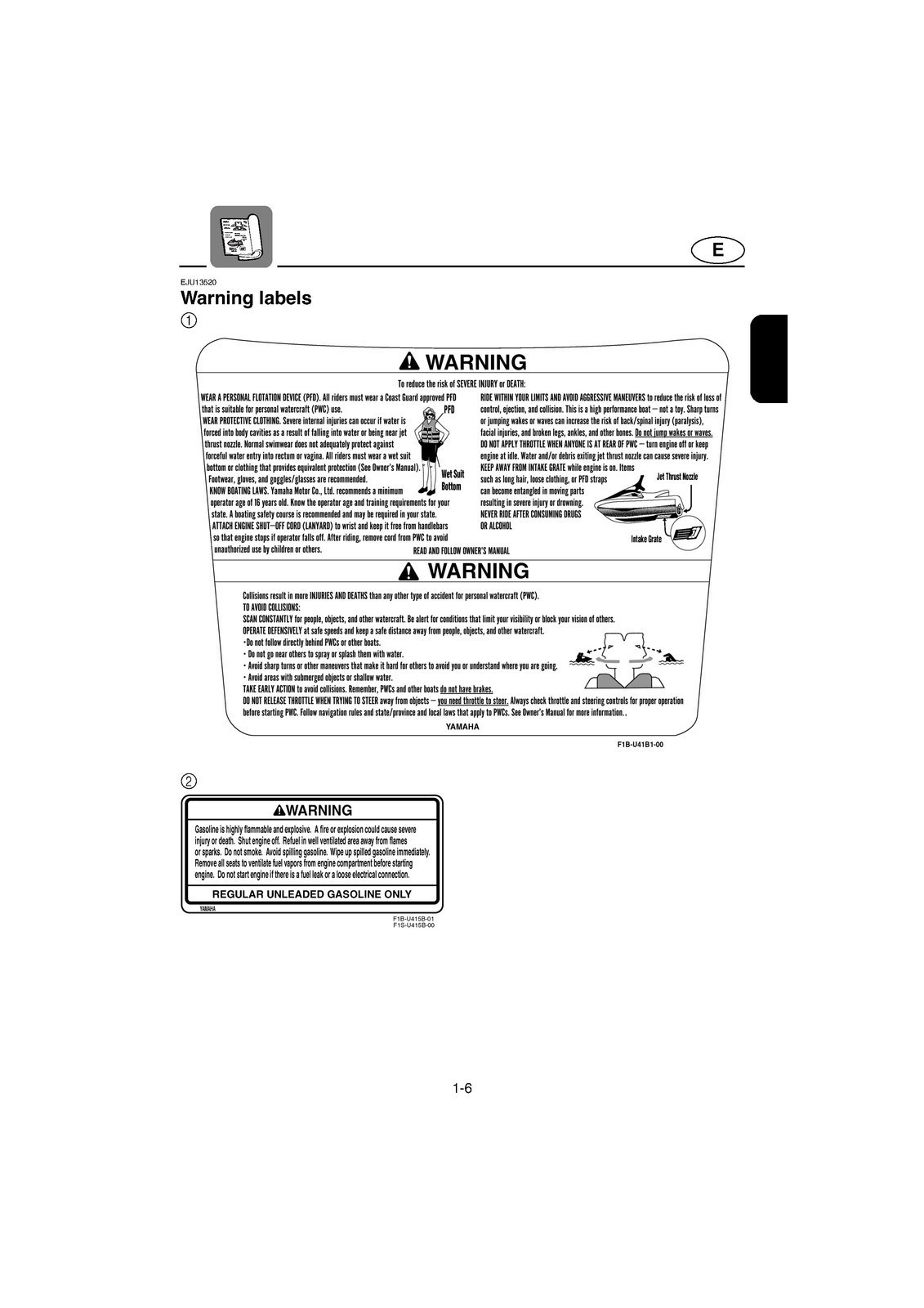 YAMAHA 2004 WaveRunner FX Cruiser High Output Operators Manual , FOLDOUTS