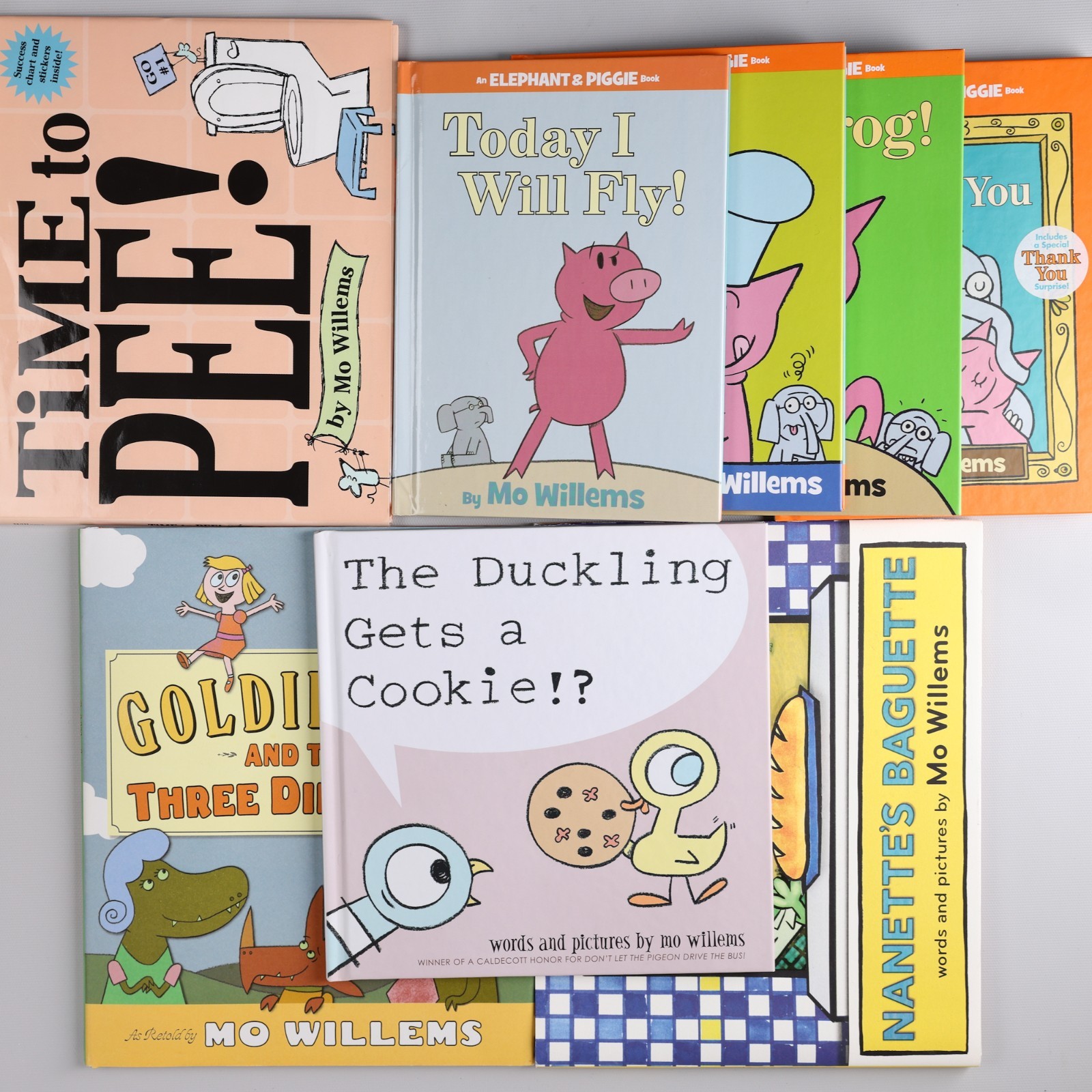 Lot of 8 Mo Willems Children&rsquo;s Books – Elephant & Piggie, Goldilocks, Pigeon