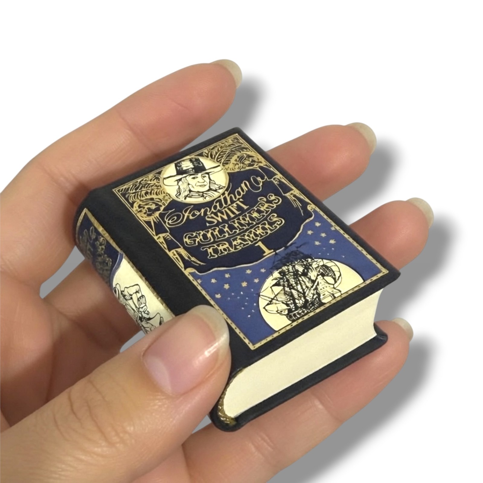 Gulliver&rsquo;s Travels – Jonathan Swift Miniature Leather Books 4-Vol set w/slipcase