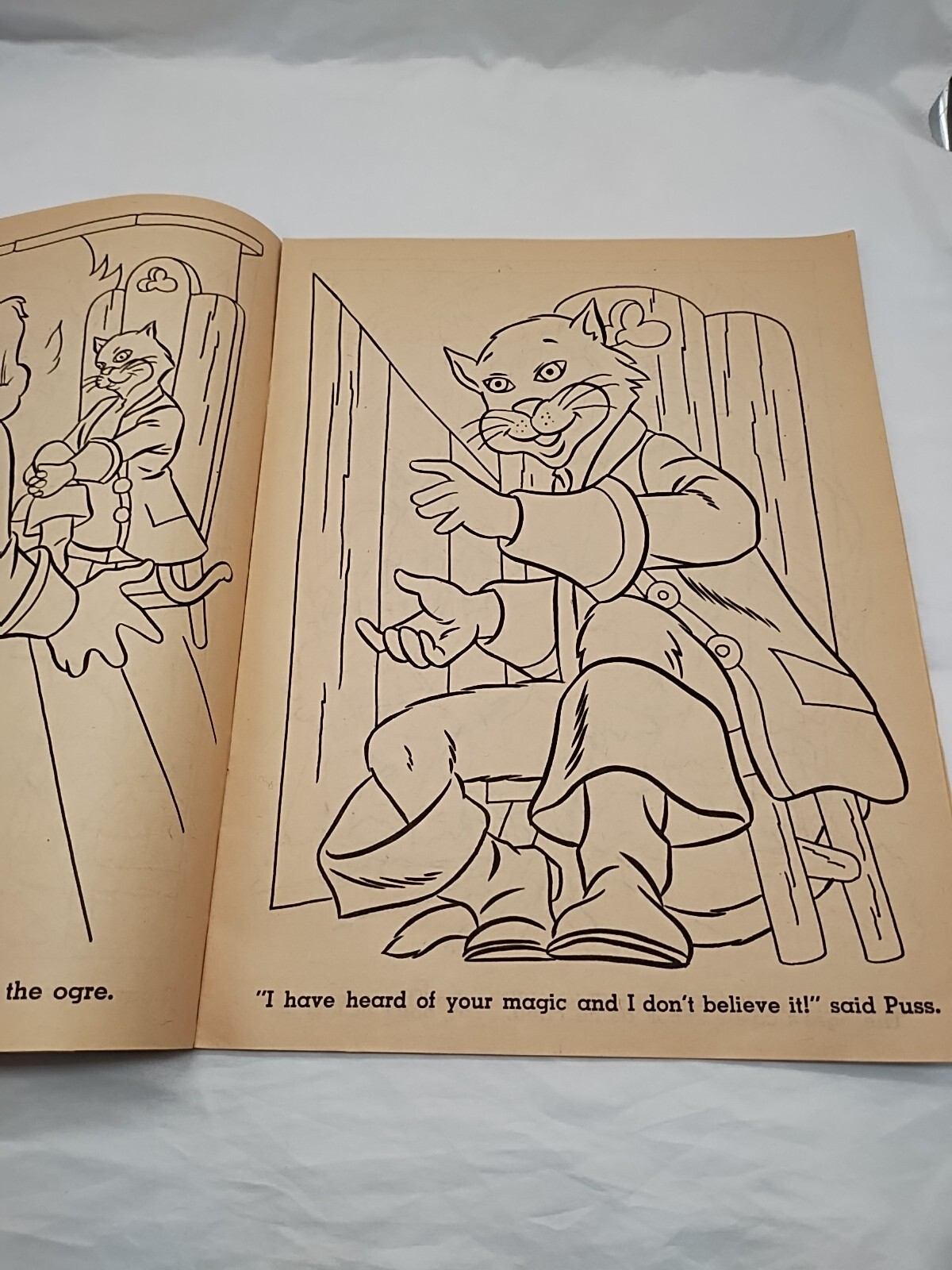*16 Pages Used*1970s Puss In Boots Giant Coloring Book