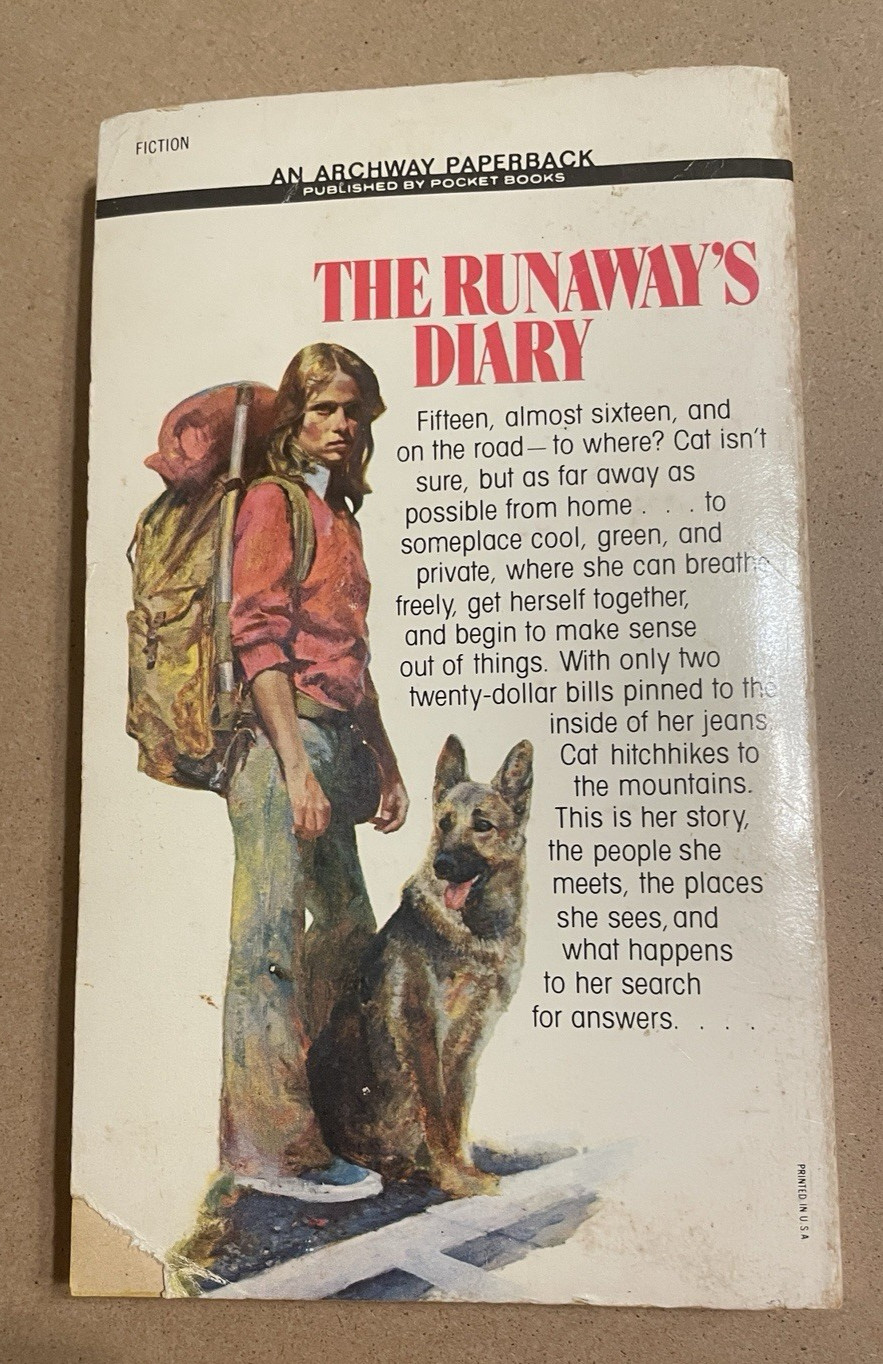 1974 The Runaway&rsquo;s Diary by Marilyn Harris Pocket Books Archway Paperback