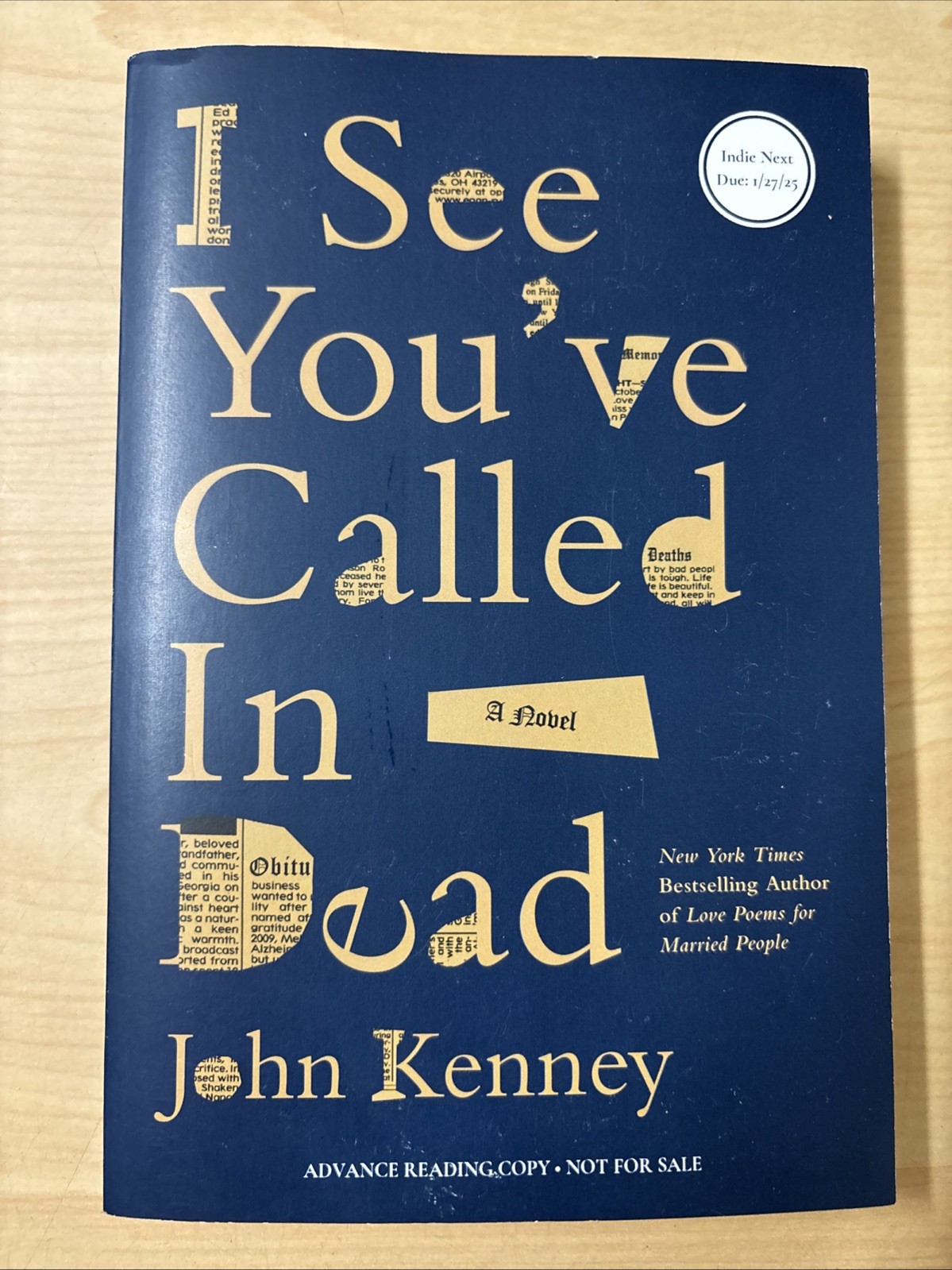 I See You&rsquo;ve Called in Dead John Kenney ARC Advance Reader Copy Galley Proof VG