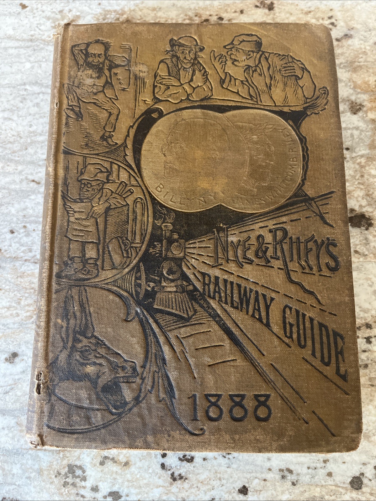 Antique Book Nye & Riley&rsquo;s Railway Guide 1888 – Edgar Nye & James Whitcomb Riley