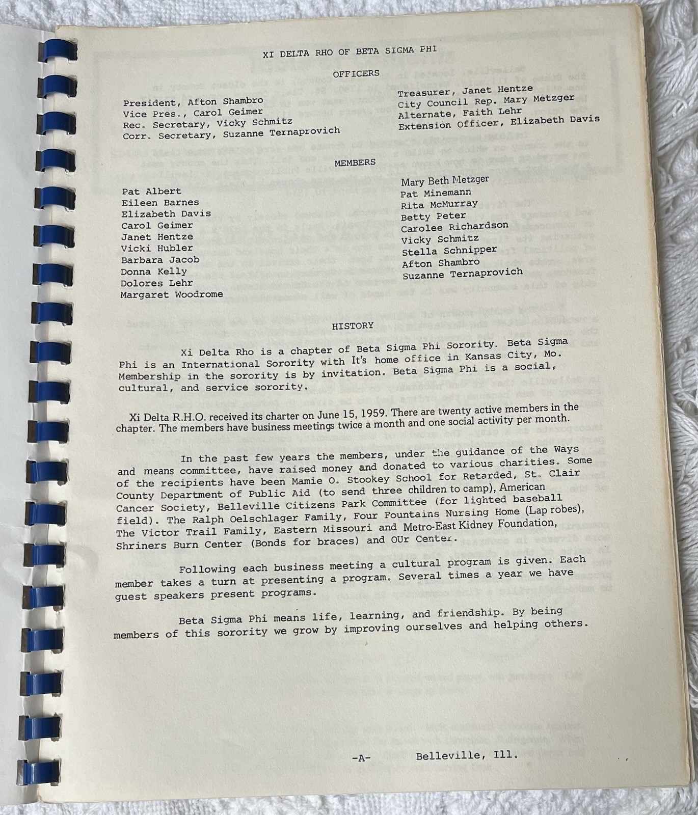 Belleville Illinois IL Bi-Centennial Cookbook Recipes 1976