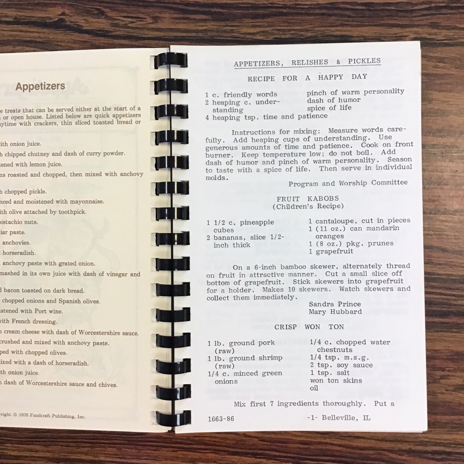 Belleville Illinois 1st Church of Nazarene Vtg 1986 Cookbook SEE INDEX PHOTOS