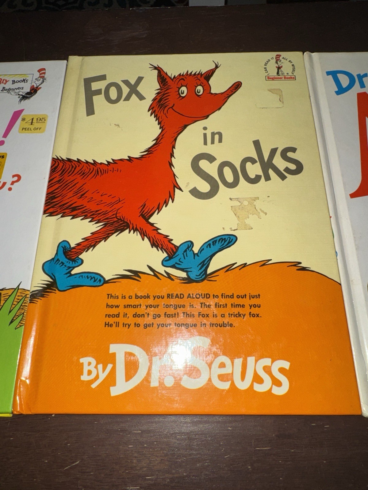 3 Vintage Hardcover Dr Suess Children&rsquo;s Books Fox In Socks ABC Mr Brown Beginner