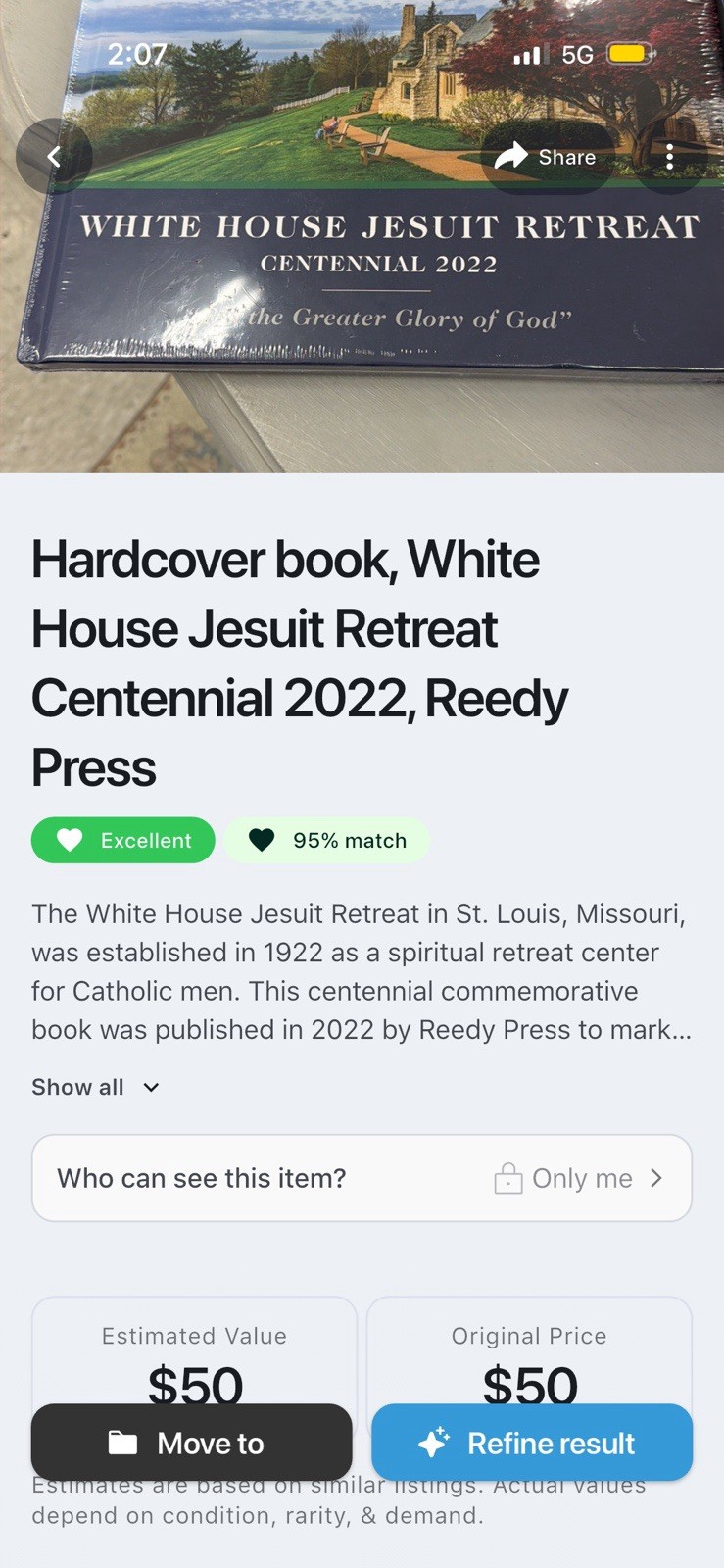 White House Jesuit Retreat, Centennial 2022 Reedy Press Book Sealed Wrapper