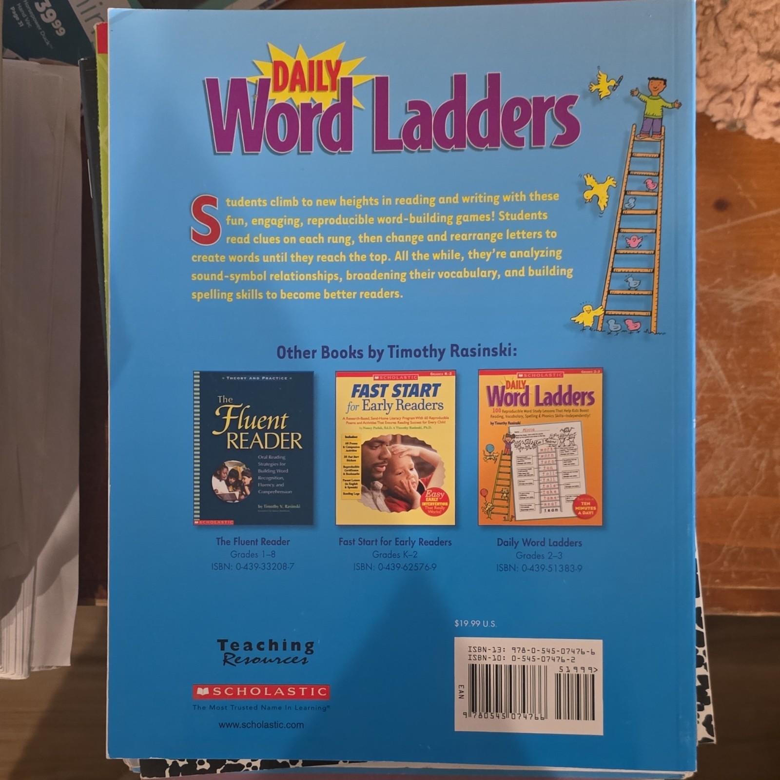 Scholastic Daily Word Ladders by Timothy V. Rasinski Language Arts Paperback