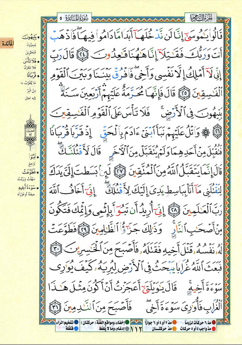 Tajweed Qur&rsquo;an (Whole Qur’an, Size: 5.5&Prime;x8&Prime;) (Colors May Vary)