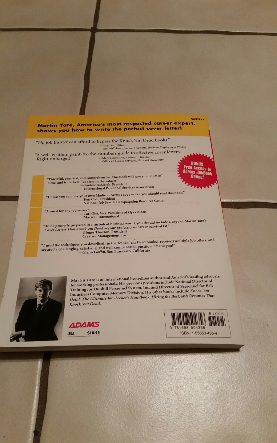 Cover Letters That Knock &lsquo;Em Dead by Martin Yate;Over 1.7 million Knock ’em Dead