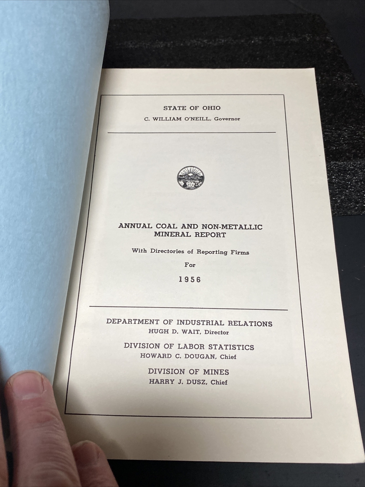 Annual Coal And Non Metallic Mineral Report 1956 State Of Ohio