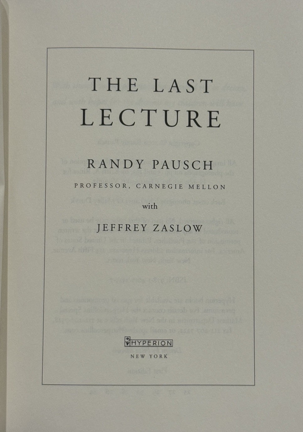 New Hardcover—The Last Lecture— by Randy Pausch (60% off when purchase 4+)