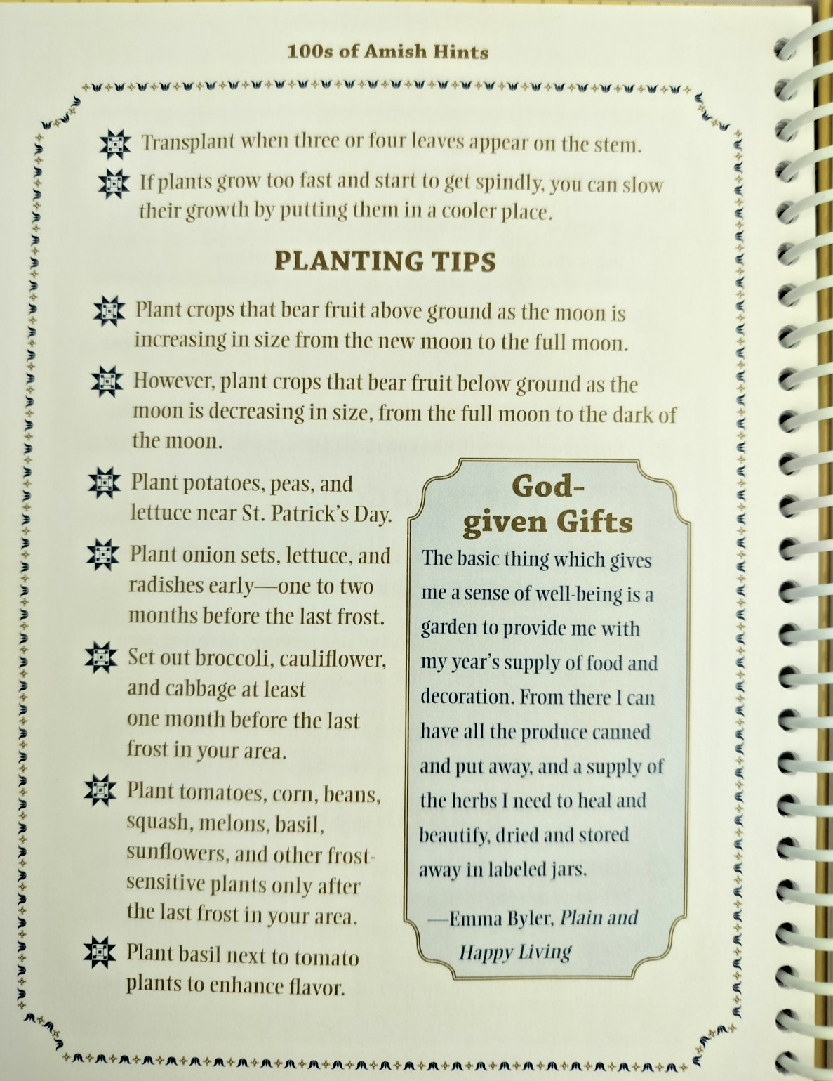 « 100s of Amish Hints&rsquo; Hardback Spiral Bound Book~Duncan 2011