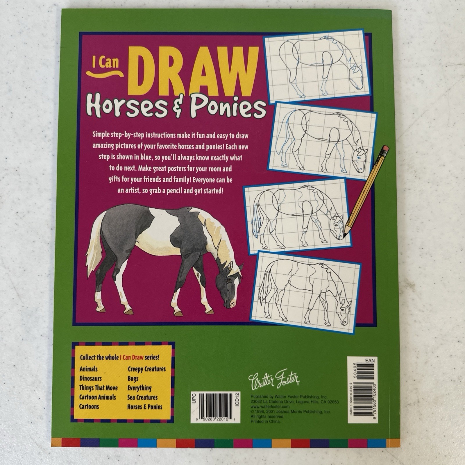 Lot Of 6 I Can Draw Books Animals Dinosaurs Bugs everything horses, and ponies