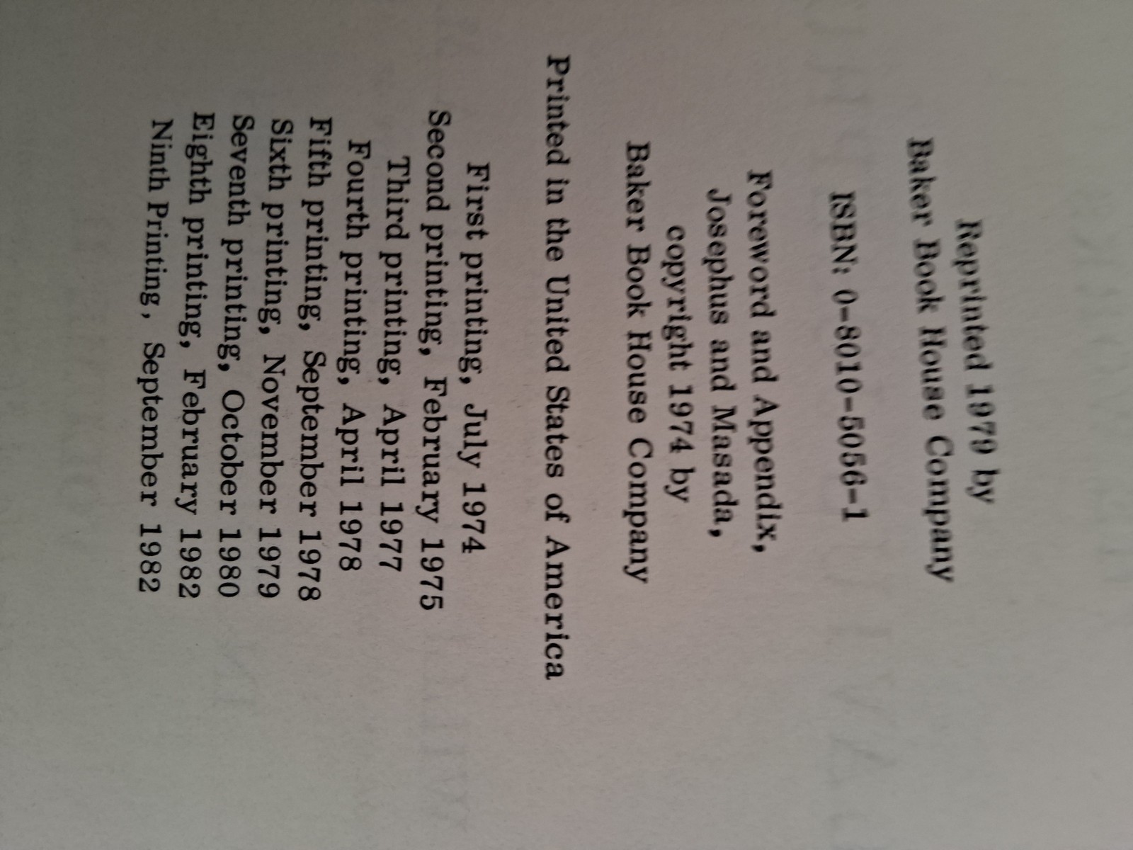 « The Works of Josephus » (Vol. 2 Baker Book House HC Vintage Edition 1979)