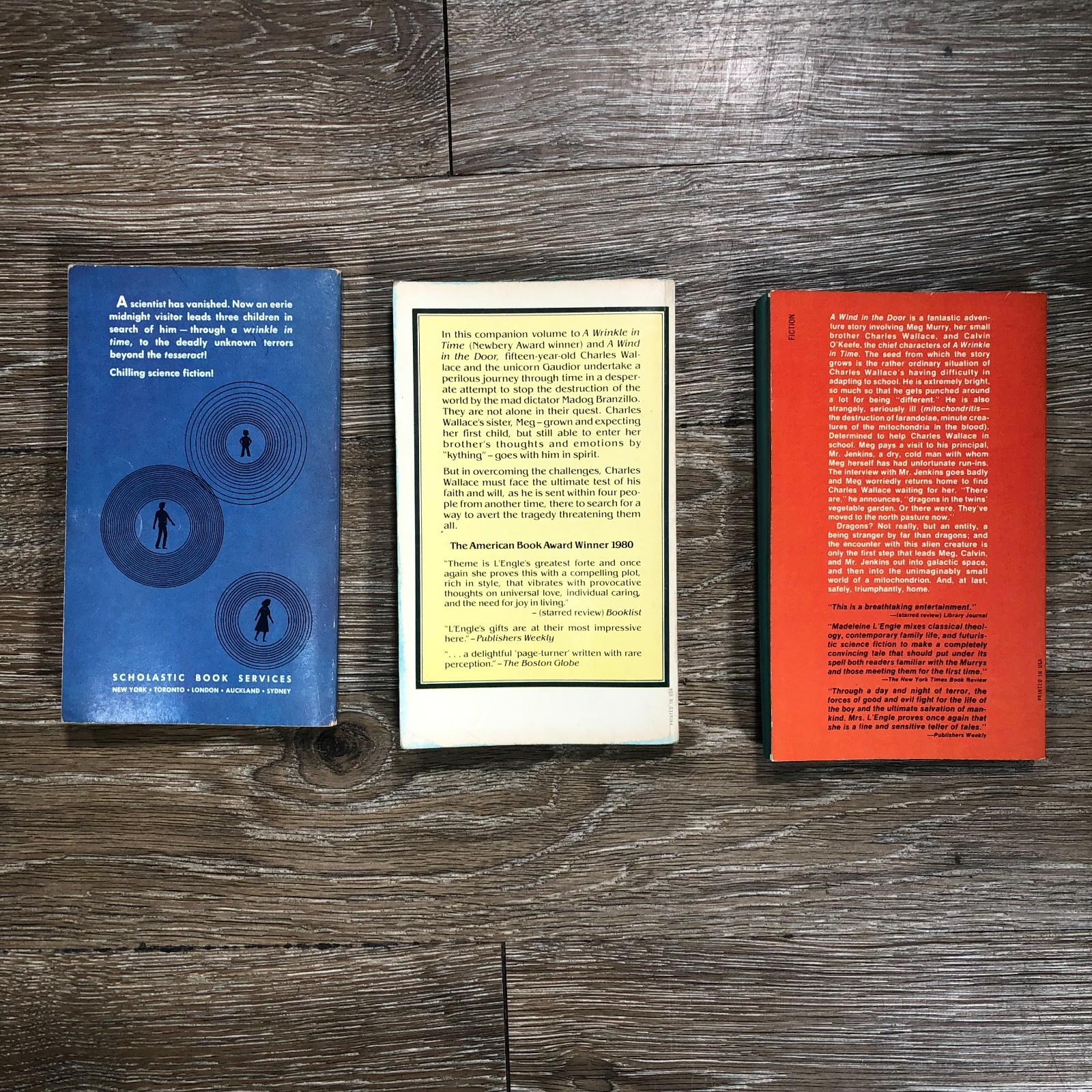 Madeleine L&rsquo;Engle 3 Books Wrinkle in Time Wind in Door Tilting Planet Vintage