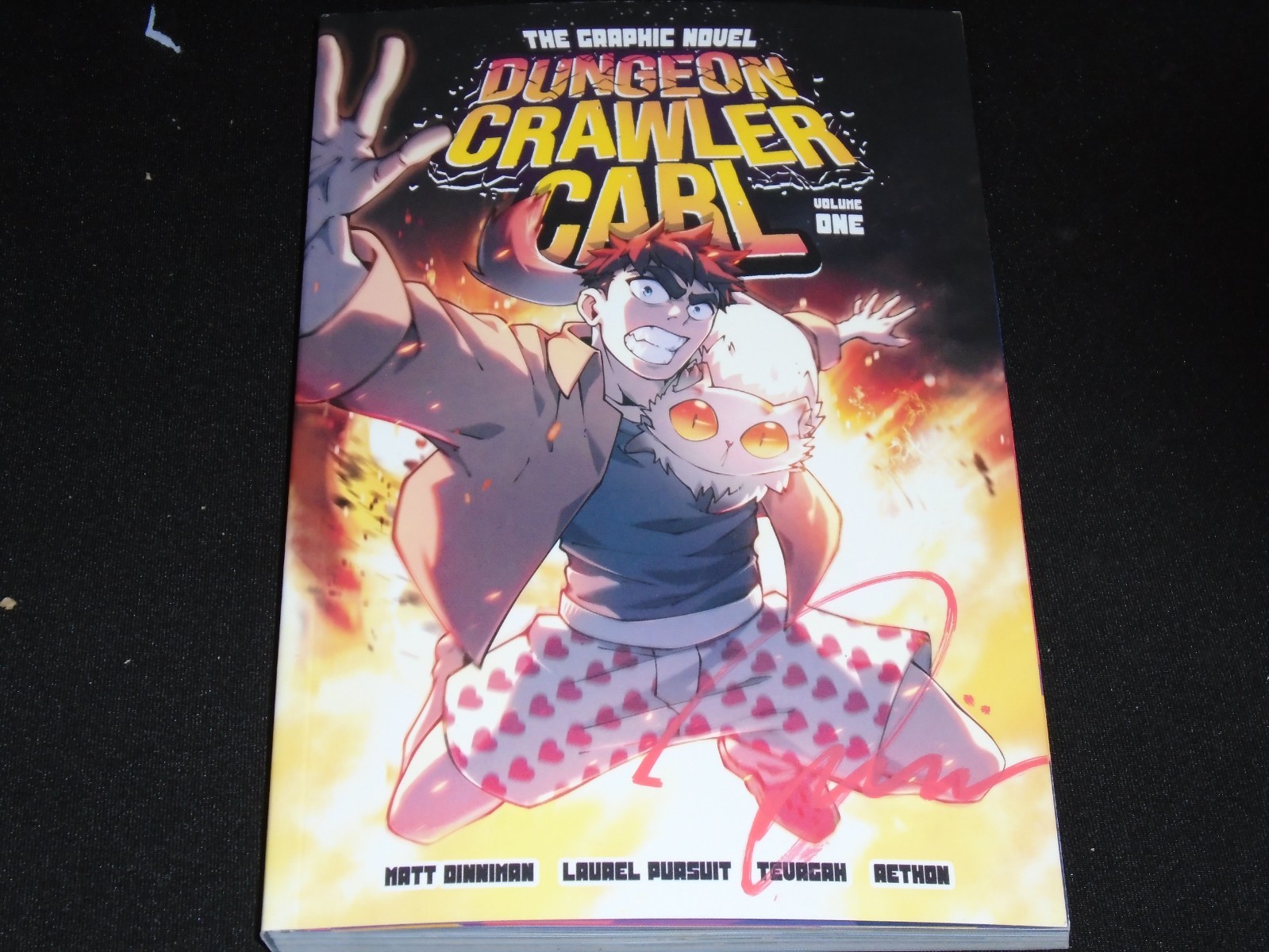 Signed Matt Dinniman Dungeon Crawler Carl Graphic Novel Signed on the Soft Cover
