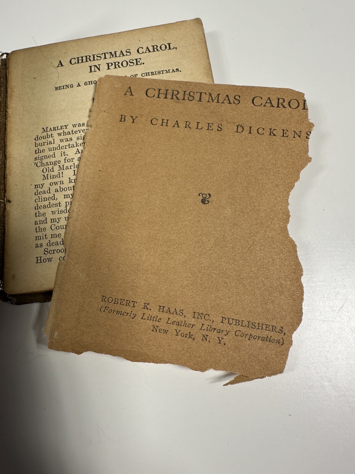 Little Leather Library – A CHRISTMAS CAROL Charles Dickens Antique Book 1920&rsquo;s