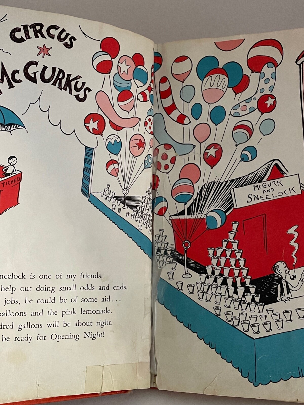 If I Ran The Circus Dr. Suess 1956 1st Ed. Ex Library Book Orange Cover Vtg RARE