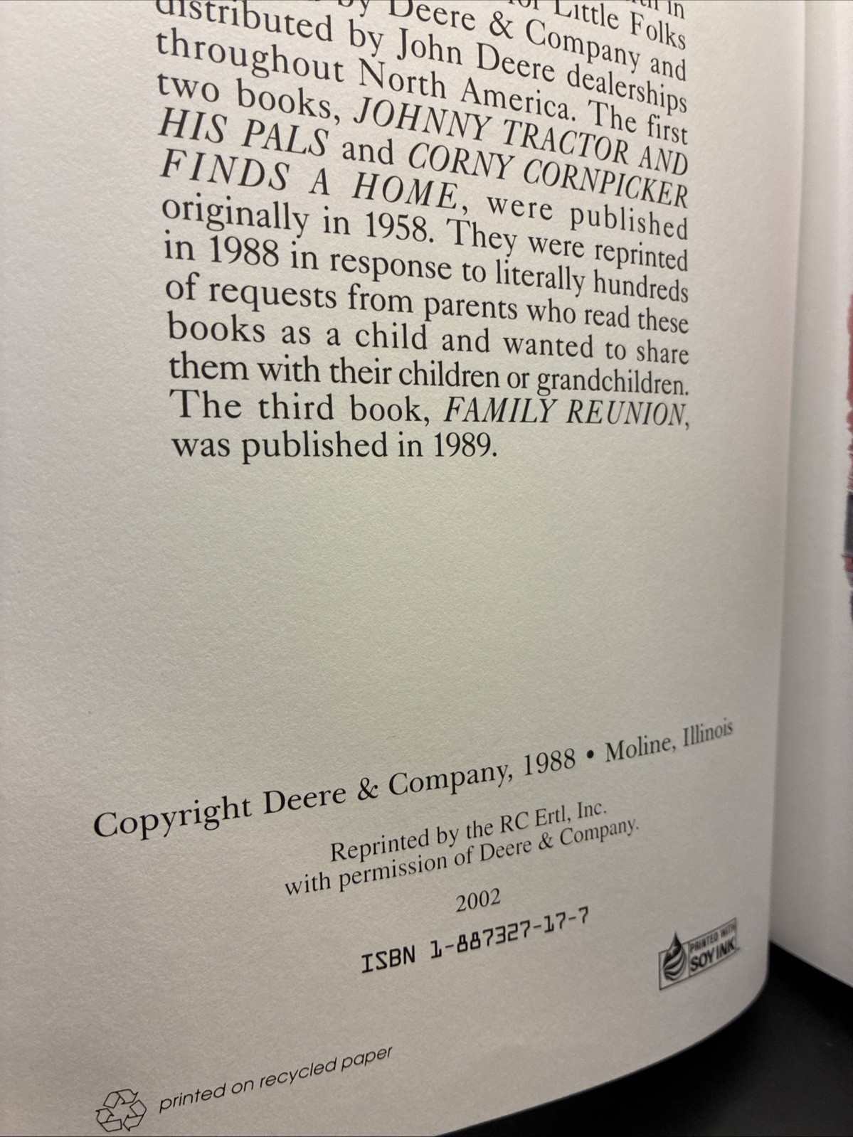 A John Deere Storybook For Little Folks « Centennial Surprise » Hardcover