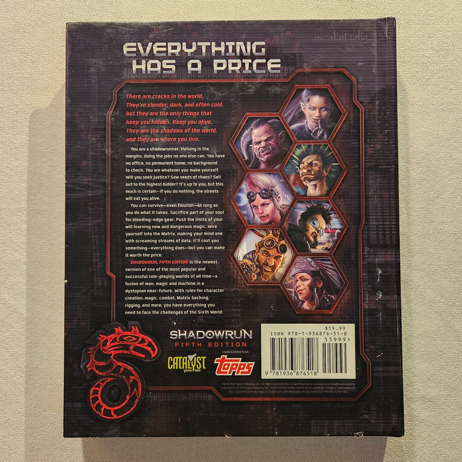 Shadowrun Core Rulebook 5th edition Catalyst Game Labs 2013 Hardcover TTRPG