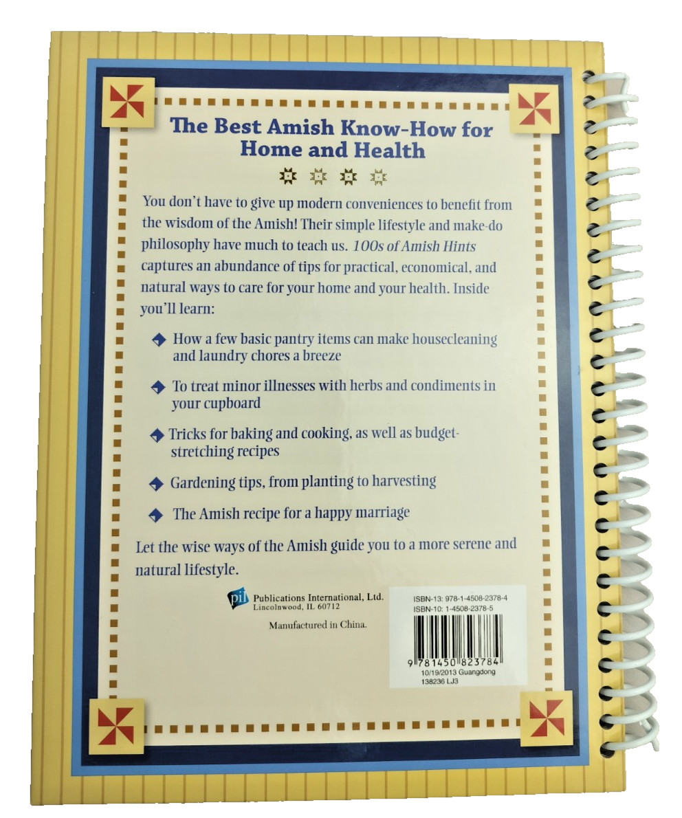 « 100s of Amish Hints&rsquo; Hardback Spiral Bound Book~Duncan 2011