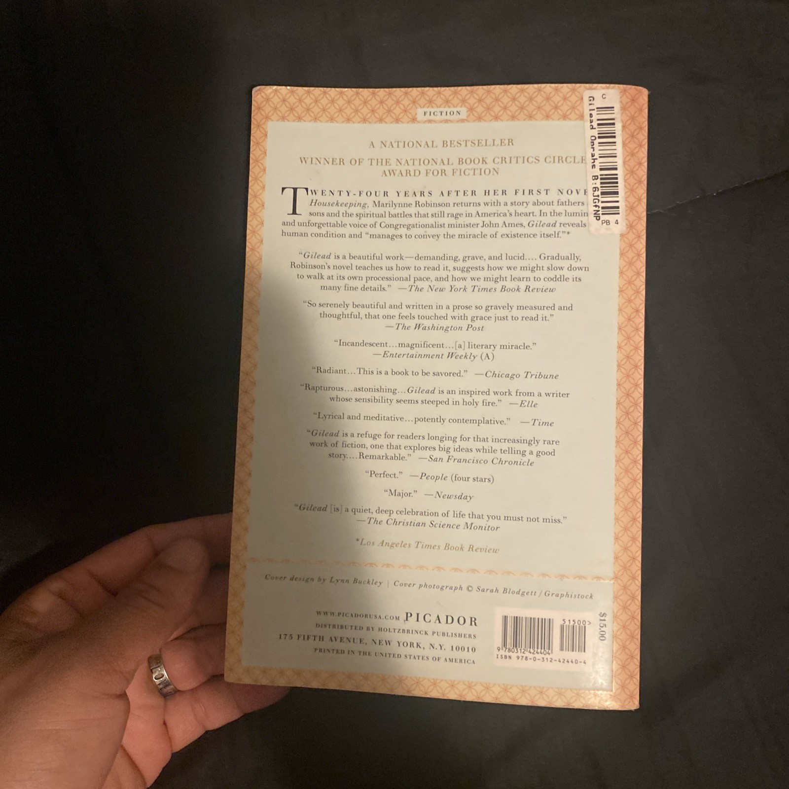 Gilead; Oprah&rsquo;s Book Club: A Novel – 9780312424404, Robinson, paperback
