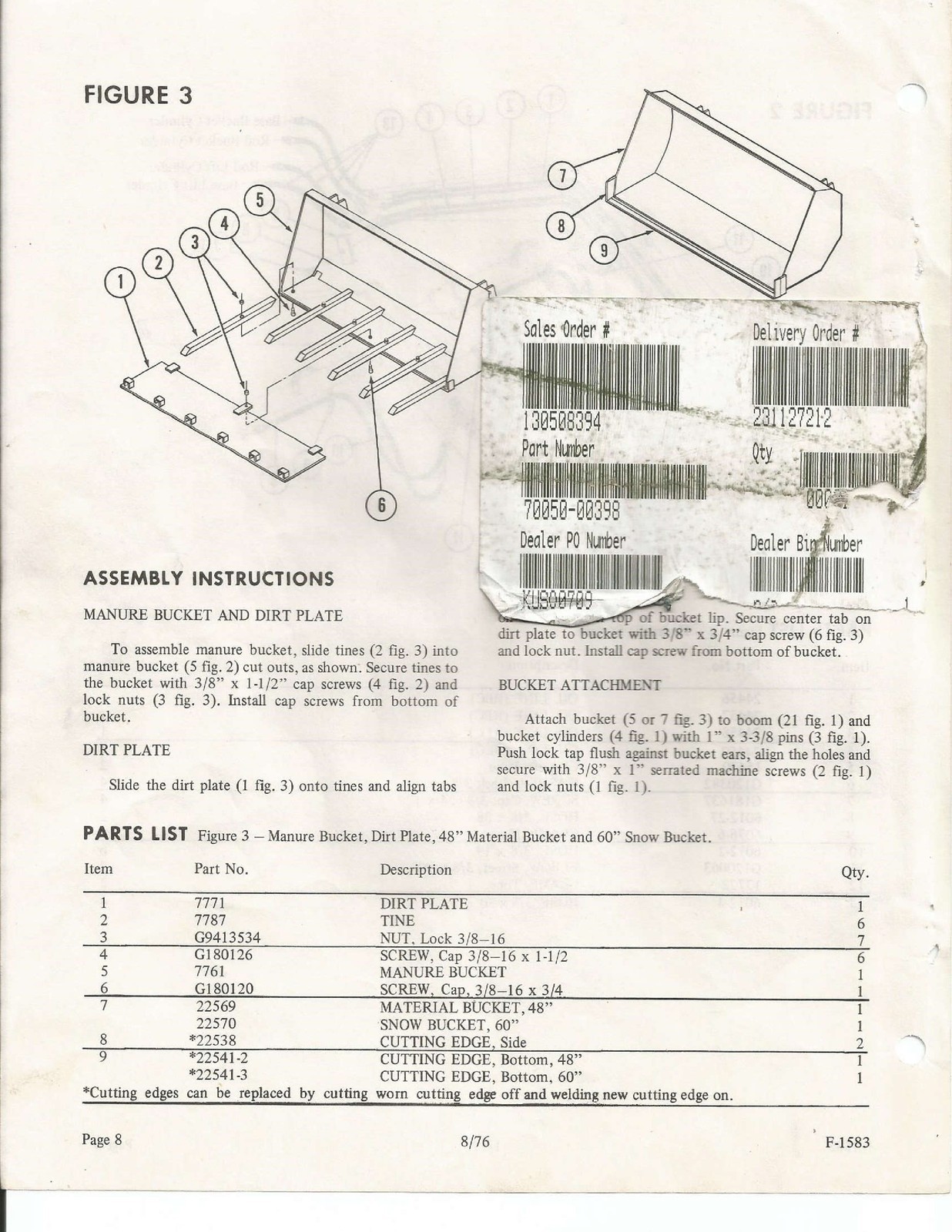 KUBOTA Model 1200 Loader For L-Series Tractors Owners Manual – WIRE-LOCK BOUND